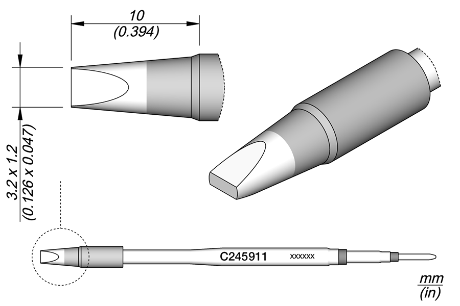 C245911 - Chisel Cartridge 3.2 x 1.2